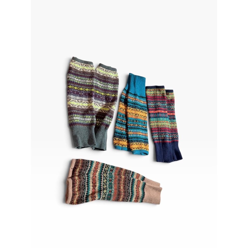 Lot Of 4 Pair  Funky Fun Multicolor  Leg Warmers Cozy Winter Warm Grunge Boho